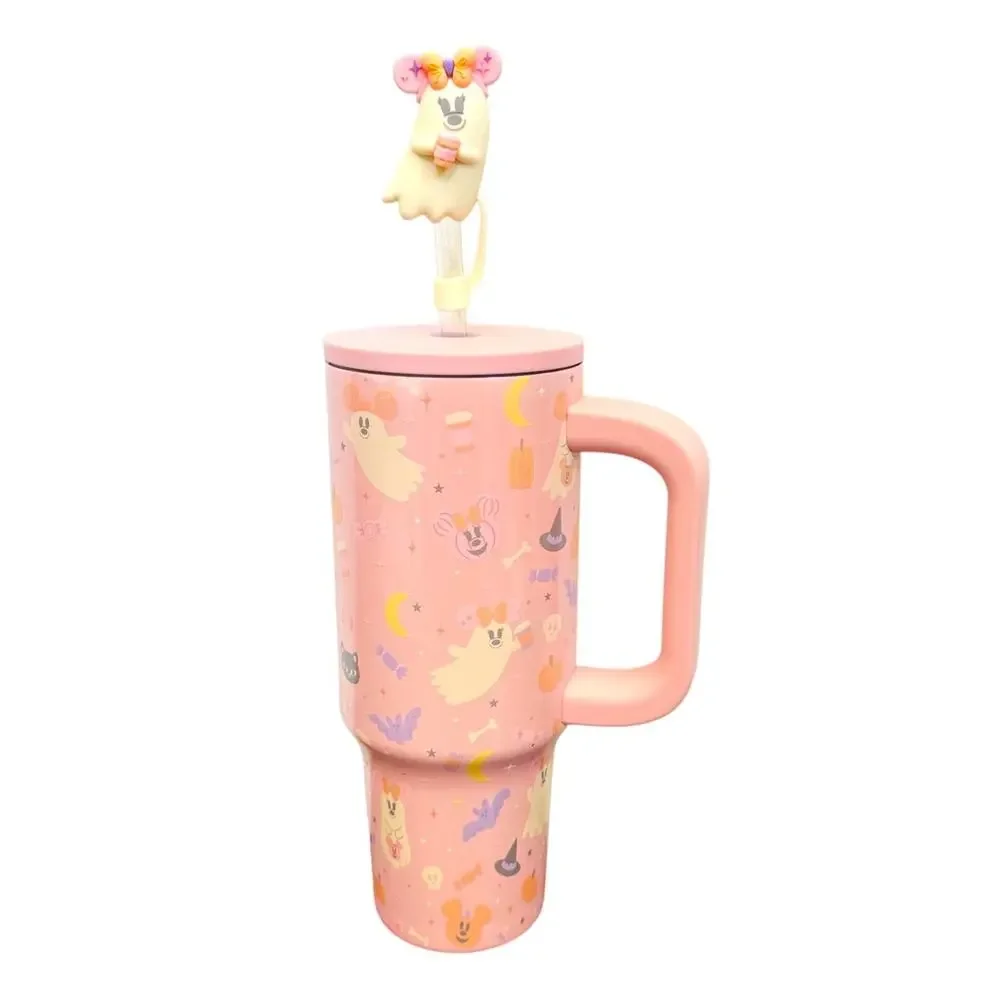 2026 Disney Parks Halloween Pastel Minnie Ghost Pink Tumbler Topper 30 Oz New
